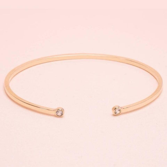 (Preorder) 18K Open Diamond Minimalist Bangle
