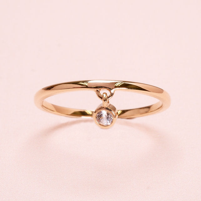 (Instock) 18K Diamond Swing Ring