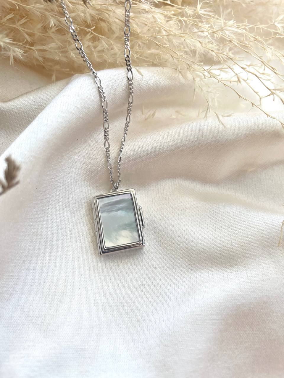 Mother of Pearl Locket In Sterling Silver