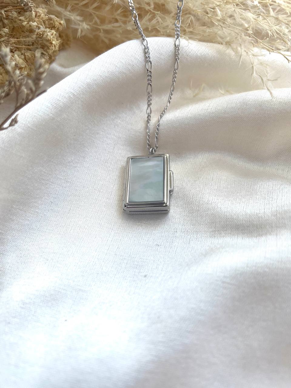 Mother of Pearl Locket In Sterling Silver