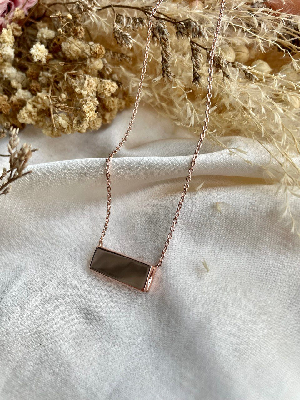 Bar Locket In Rose Gold Vermeil