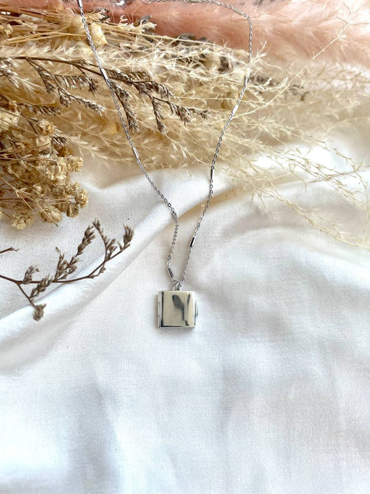 Square Locket In Sterling Silver