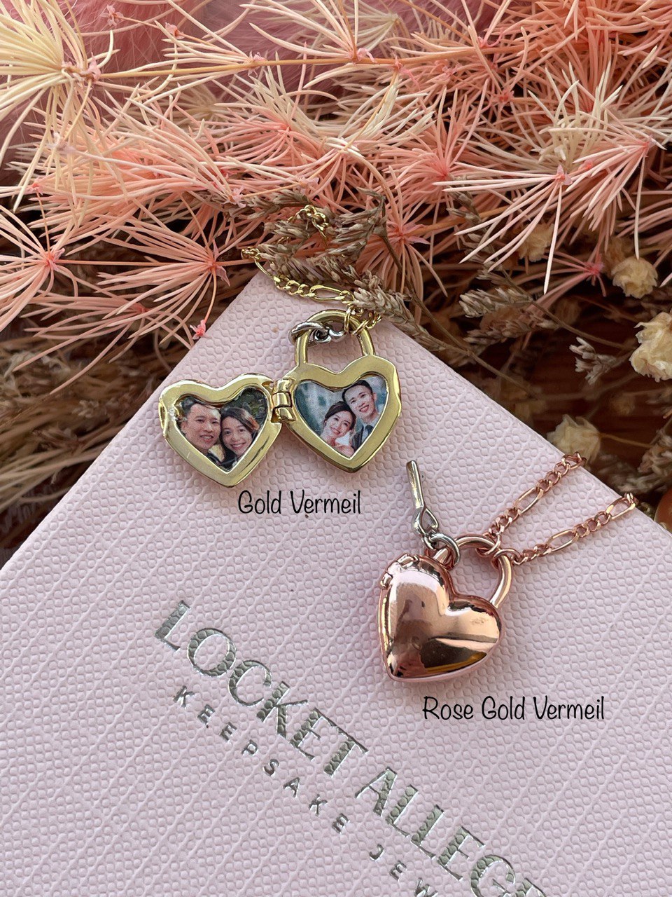 Heart Padlock Locket In Gold Vermeil (with Silver Key Charm)