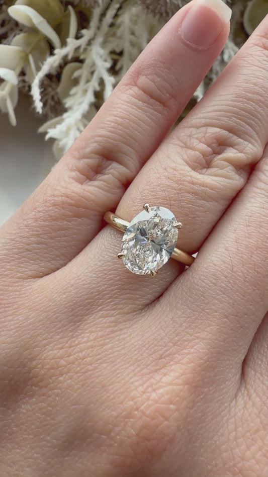 Hailey B Oval Lab Diamond Solitaire Ring
