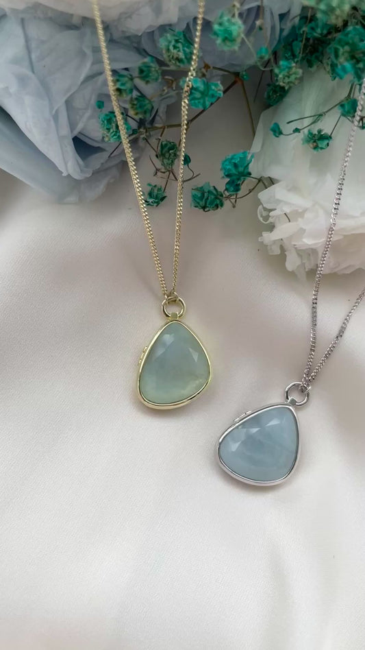 Aquamarine Statement Locket in Solid Gold 18K